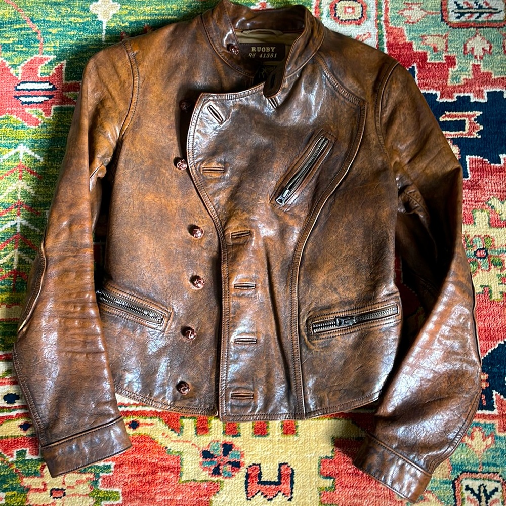 Ralph Lauren rugby leather Moto jacket